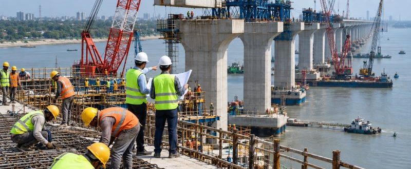 Bridge Building Over the River